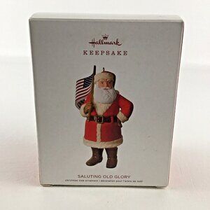 Hallmark Keepsake Christmas Tree Ornament Saluting Old Glory Santa Flag New 2018